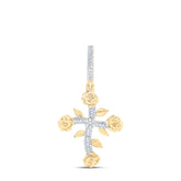 1/3CTW-DIA NK ROSE CROSS MENS CHARM